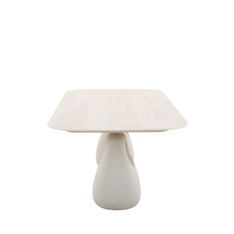 Aurora Outdoor Ceramic Dining Table 240 cm with Concrete Base in Beige