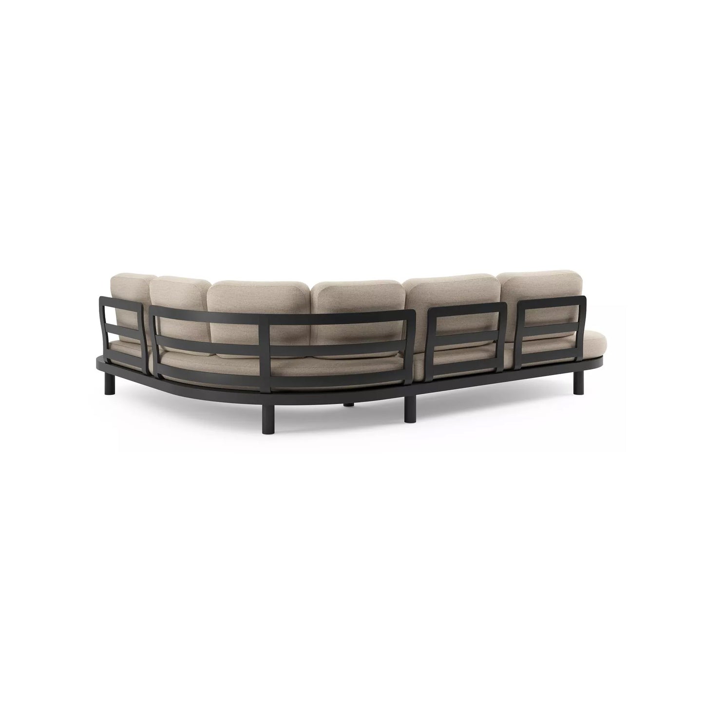 Palma Corner Lounge Set (Right) - Black / Rustic