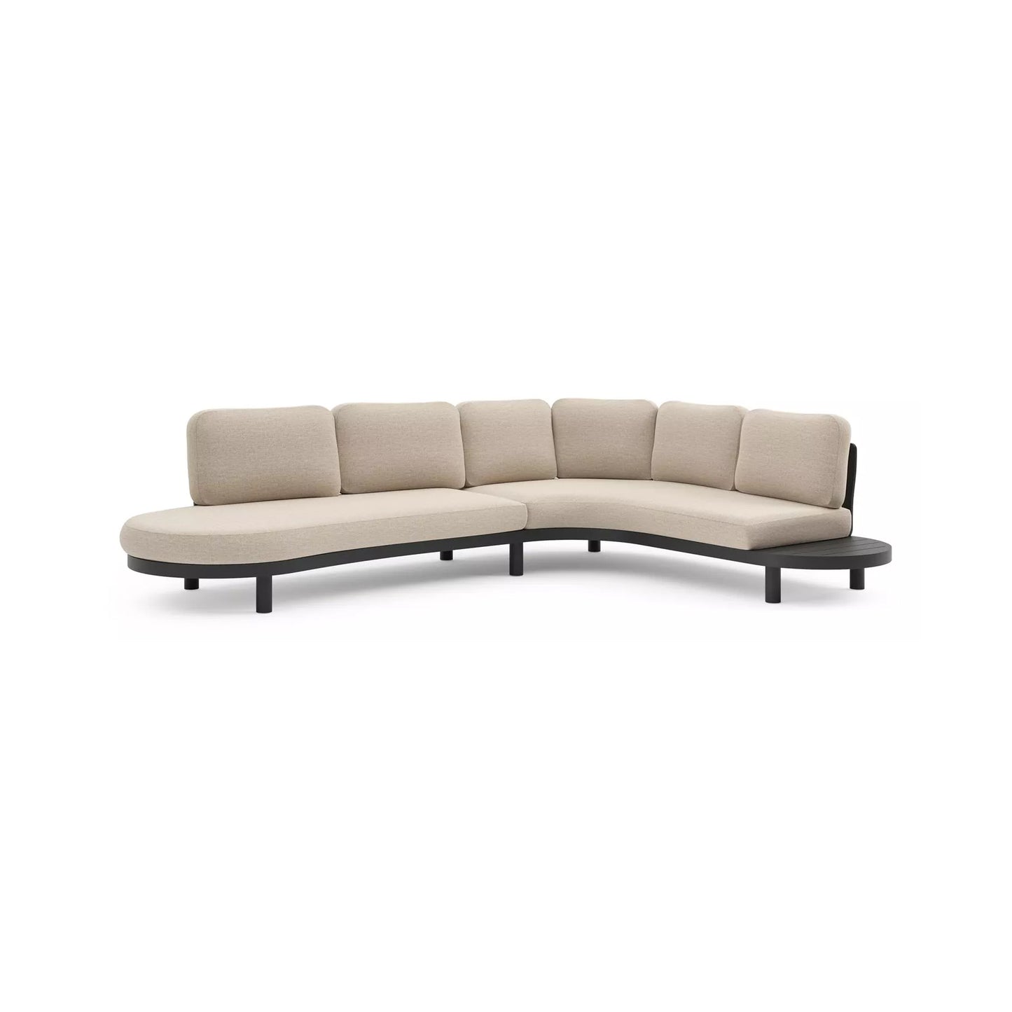 Palma Corner Lounge Set (Right) - Black / Rustic