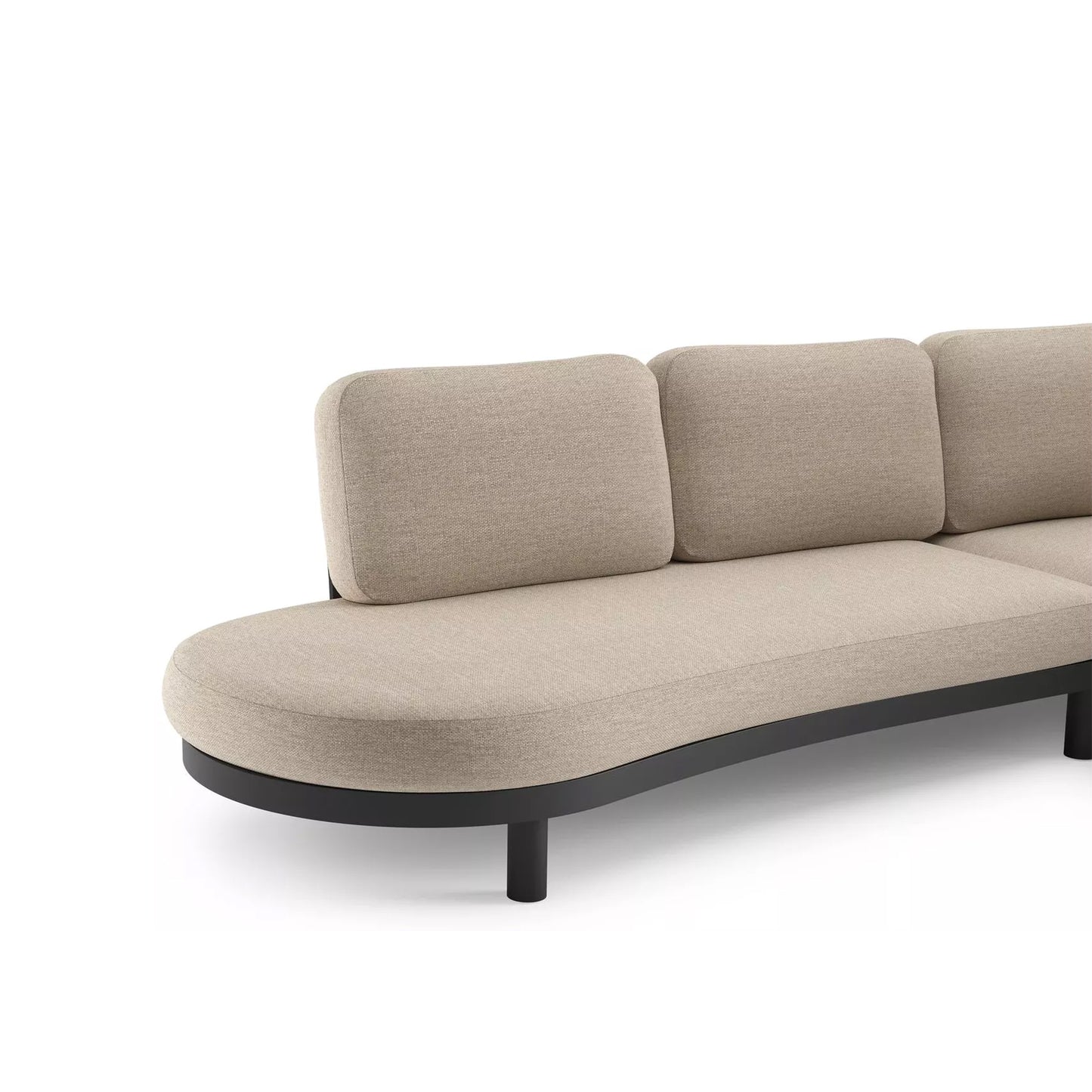 Palma Corner Lounge Set (Right) - Black / Rustic