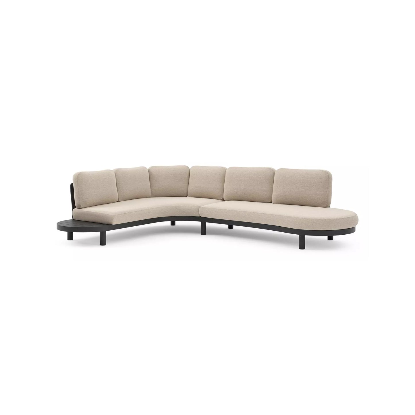 Palma Corner Lounge Set (Left) - Black / Rustic
