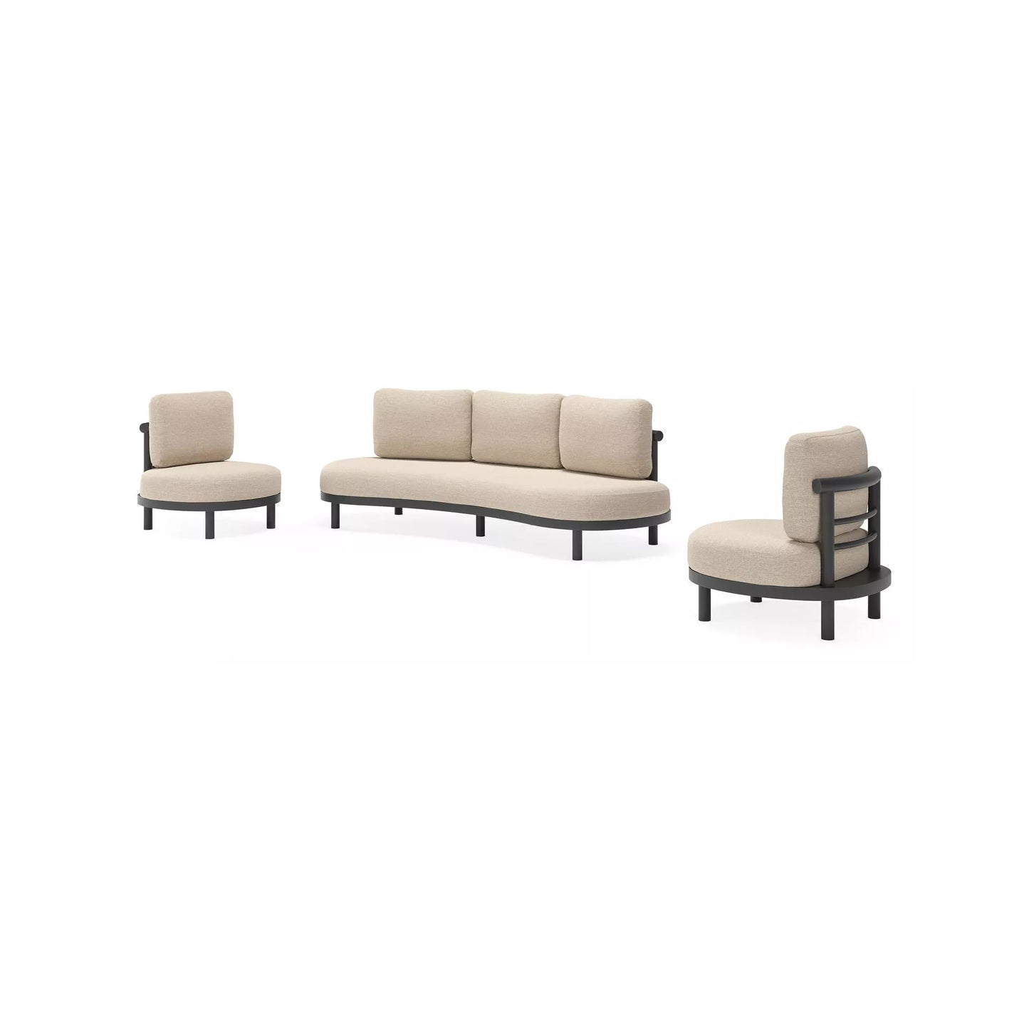 Lindo 3-Seater Outdoor Sofa - Black