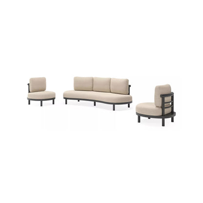 Lindo 3-Seater Outdoor Sofa - Black