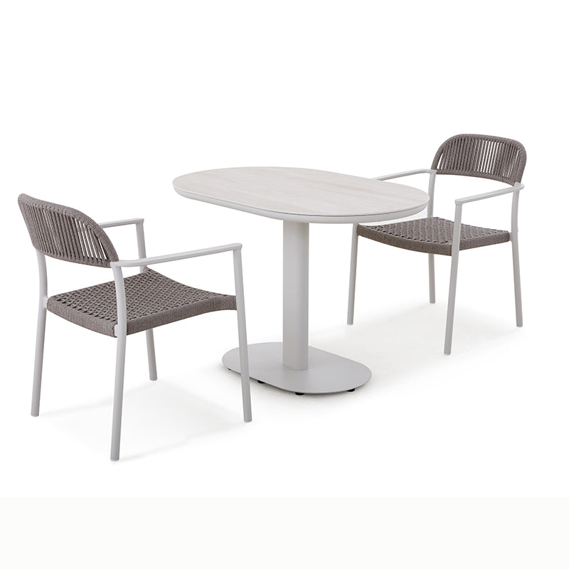 Fano Outdoor Ceramic Dining Table 110*70 cm in Beige