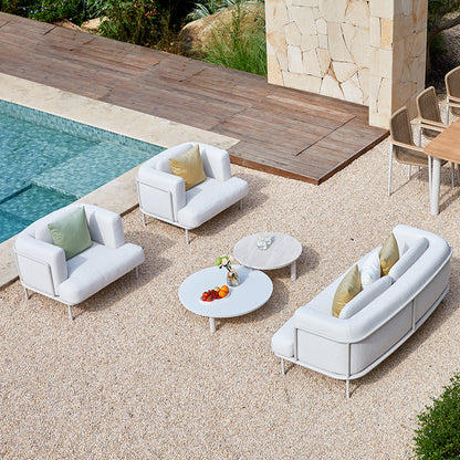 Kingland 4 Seater Outdoor Aluminium Lounge in Beige