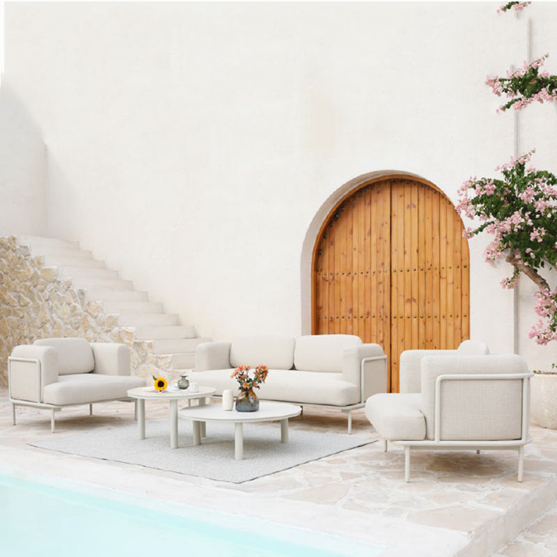 Kingland 4 Seater Outdoor Aluminium Lounge in Beige