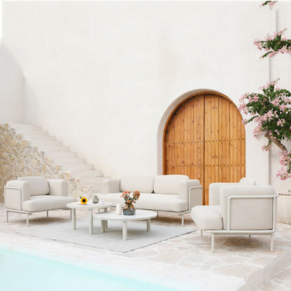 Kingland 4 Seater Outdoor Aluminium Lounge in Beige