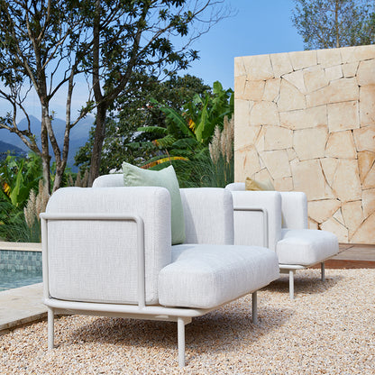 Kingland 4 Seater Outdoor Aluminium Lounge in Beige