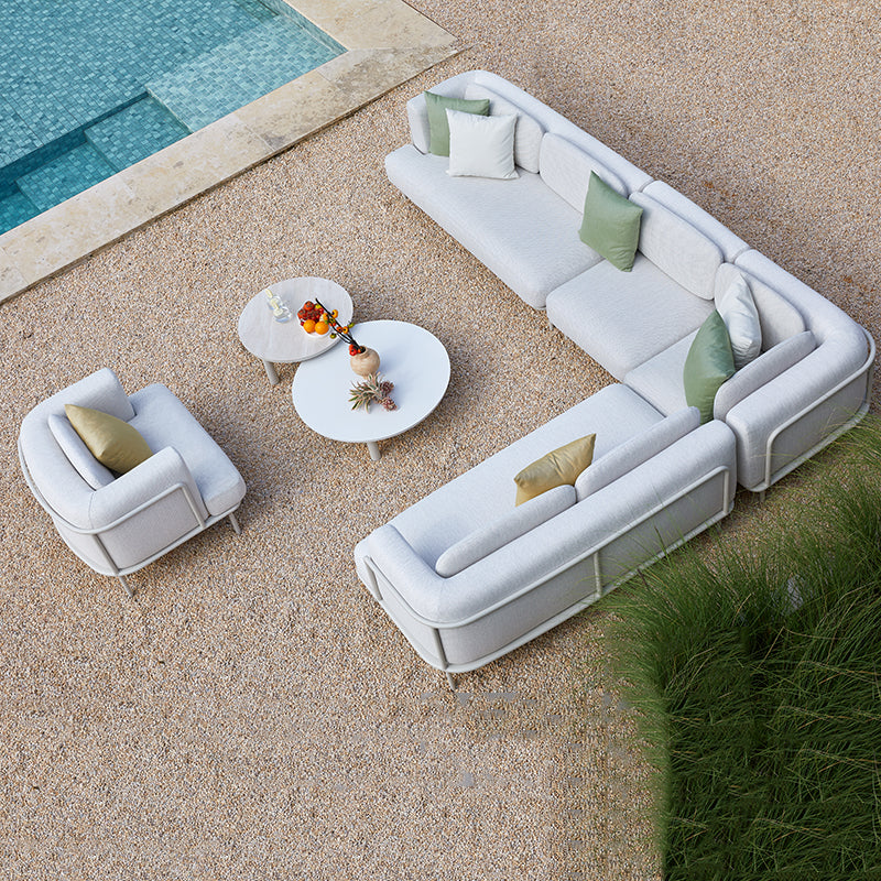 Kingland 7 Seater Outdoor Aluminium Lounge in Beige