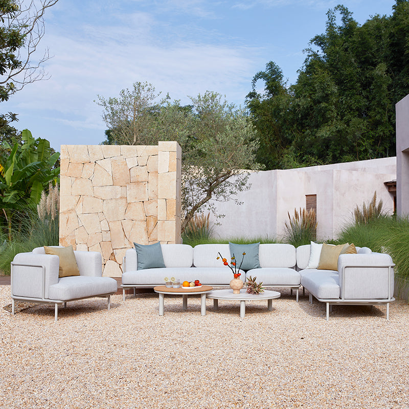 Kingland 7 Seater Outdoor Aluminium Lounge in Beige