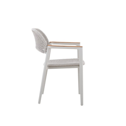 La Tour Outdoor Rope Dining Chair with Arm in Charcoal