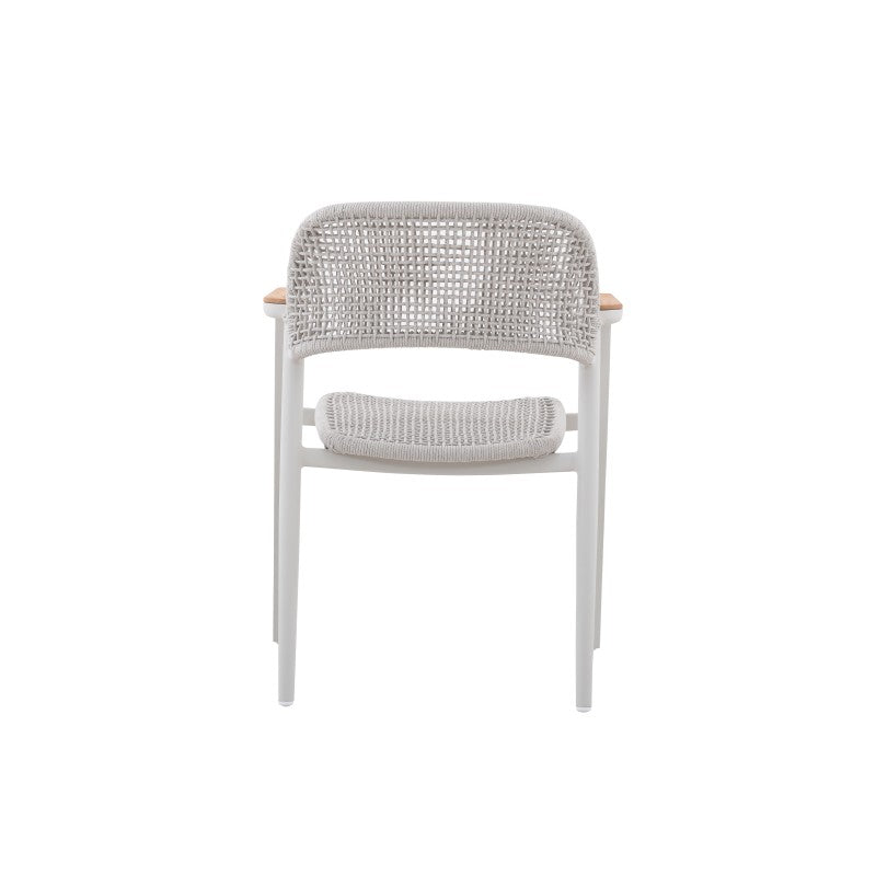 La Tour Outdoor Rope Dining Chair with Arm in Charcoal