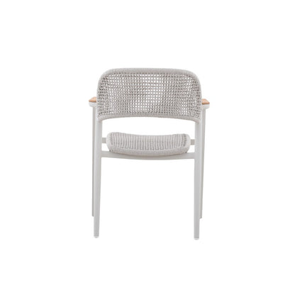 La Tour Outdoor Rope Dining Chair with Arm in Charcoal
