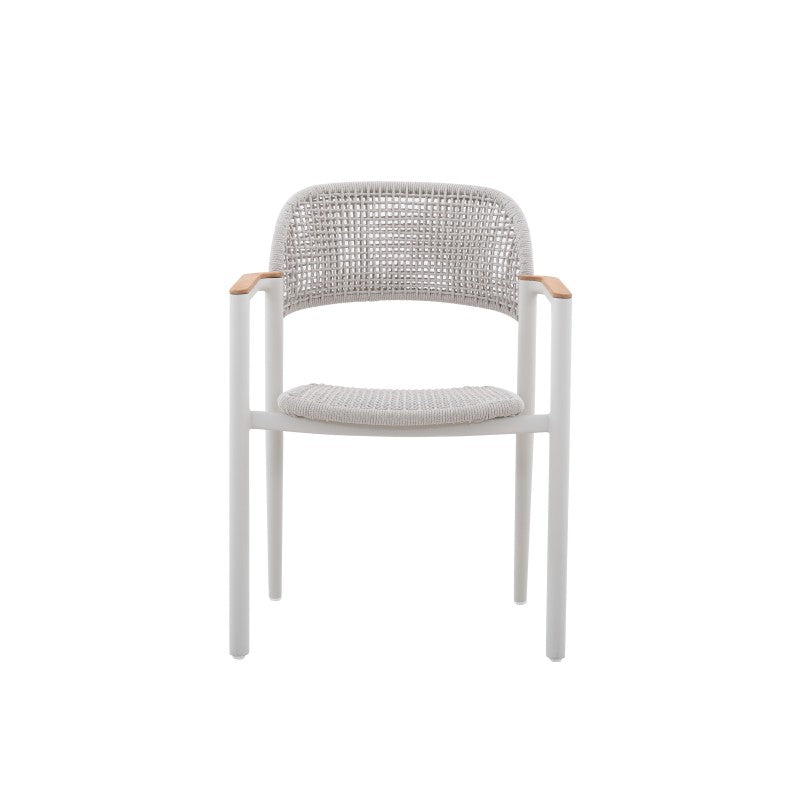 La Tour Outdoor Rope Dining Chair with Arm in Charcoal