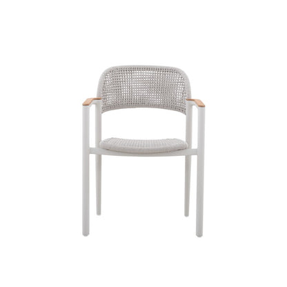 La Tour Outdoor Rope Dining Chair with Arm in Charcoal