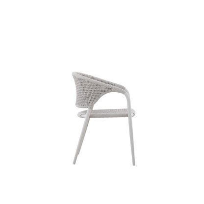 La Tour Outdoor Rope Dining Chair with Teak Arm in Beige