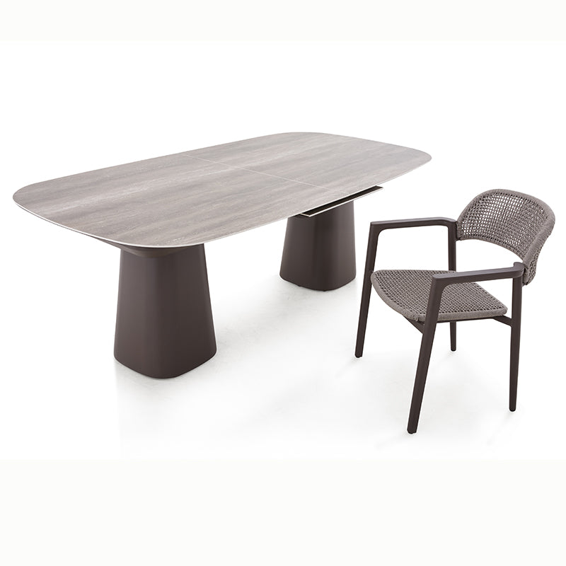 La Tour Outdoor Ceramic Extension Dining Table 220/280cm in Brown