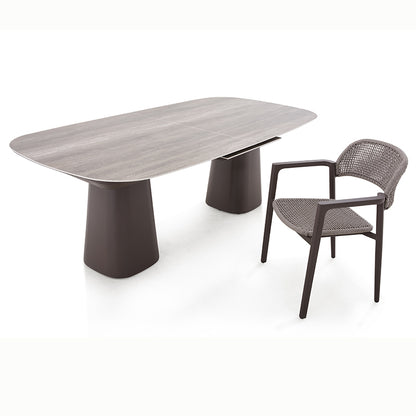 La Tour Outdoor Ceramic Extension Dining Table 220/280cm in Brown