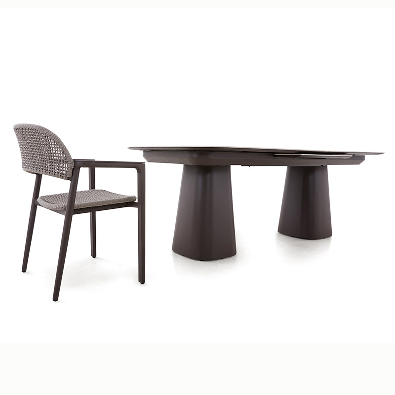 La Tour Outdoor Ceramic Extension Dining Table 220/280cm in Brown
