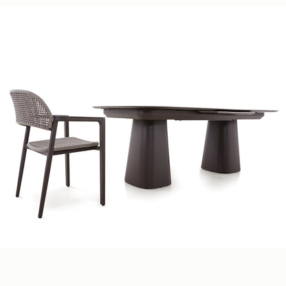 La Tour Outdoor Ceramic Extension Dining Table 220/280cm in Brown