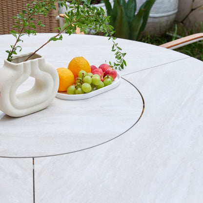 Loop Outdoor Ceramic Dining Table 148 cm in Beige