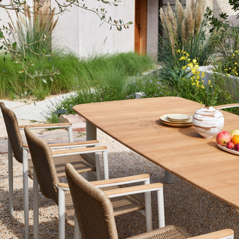 Marine Outdoor Teak Dining Table 240 cm with 6 Chairs