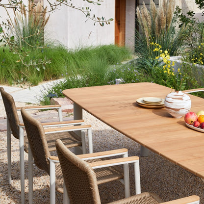 Marine Outdoor Teak Dining Table 240 cm with 6 Chairs