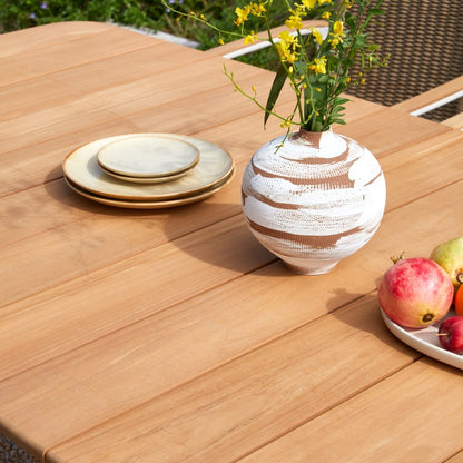 Marine Outdoor Teak Dining Table 240 cm with 6 Chairs