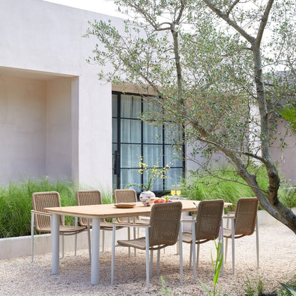 Marine Outdoor Teak Dining Table 240 cm with 6 Chairs