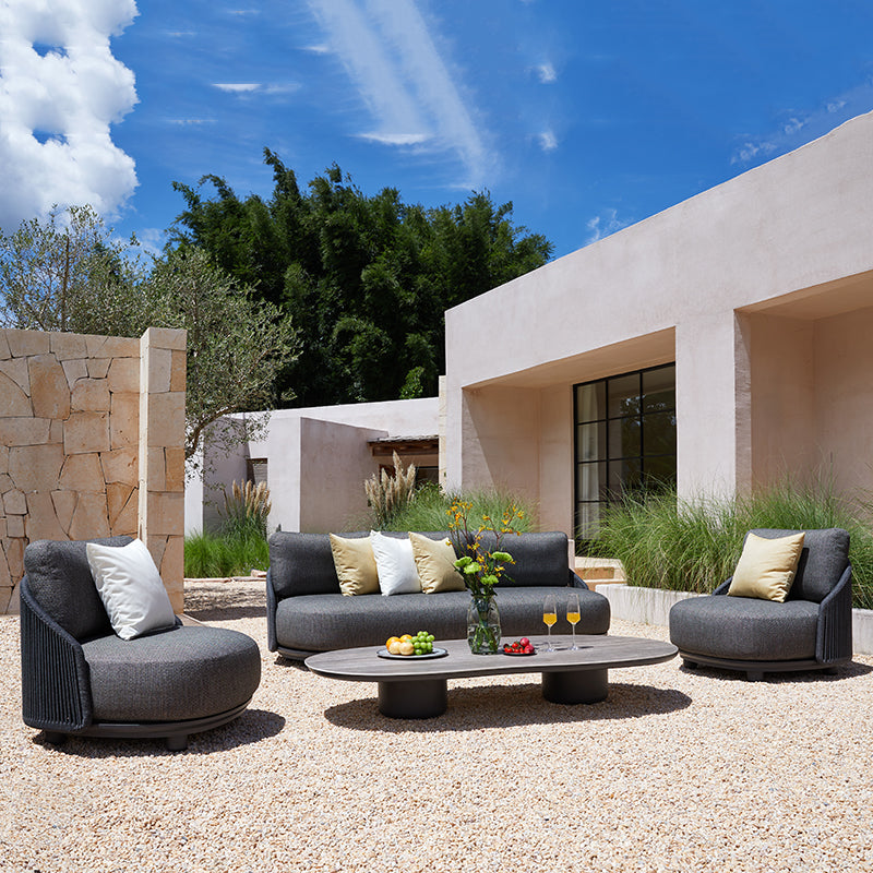 Orbit 5 Seater Outdoor Rope Lounge in Charcoal