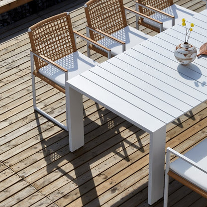 Sunrise Outdoor Aluminium Dining Table 220 cm with 6 Chairs