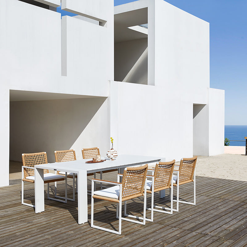 Sunrise Outdoor Aluminium Dining Table 220 cm with 6 Chairs