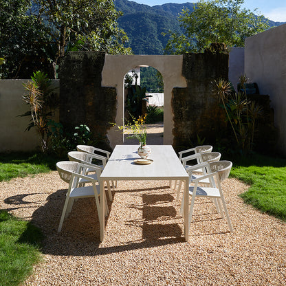 Sunrise Outdoor Ceramic Dining Table 240 cm with 6 Chairs
