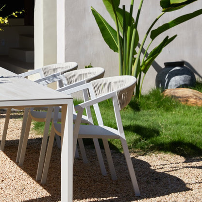 Sunrise Outdoor Ceramic Dining Table 240 cm with 6 Chairs