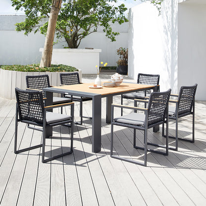Sunrise Outdoor Teak Dining Table 167 cm with 6 Chairs