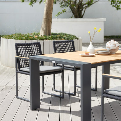 Sunrise Outdoor Teak Dining Table 167 cm with 6 Chairs
