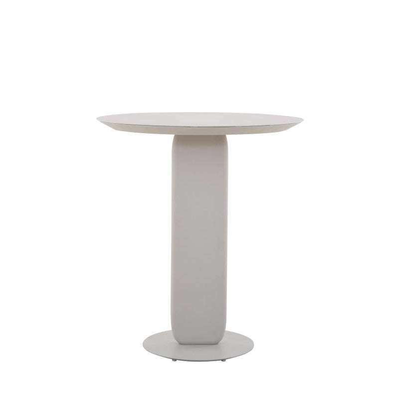 Vento Outdoor Aluminium Bar Table 90 cm with 2 Bar Chairs in Beige Frame and Green Rope