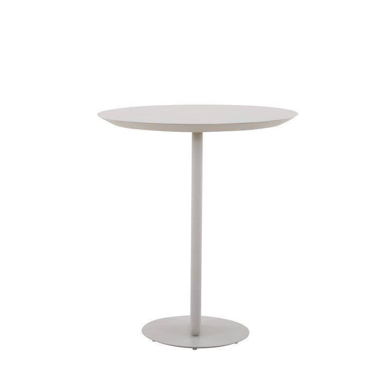 Vento Outdoor Aluminium Bar Table 90 cm with 2 Bar Chairs in Beige Frame and Green Rope